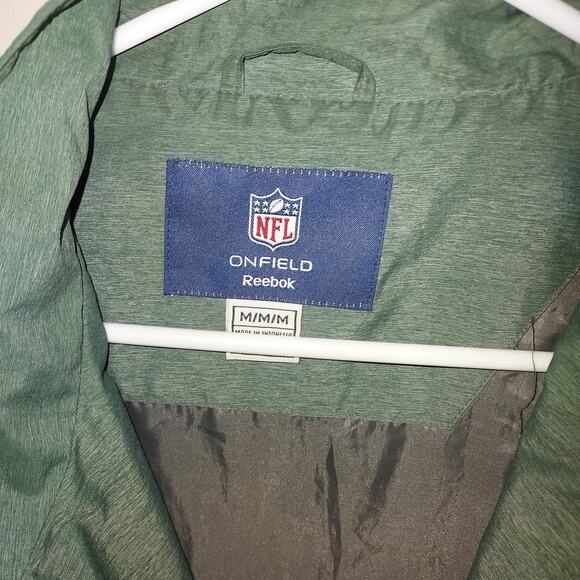 New York Giants Mens Jacket Medium Woven Long Sleeve Zip On Field Reebok NFL - Picture 8 of 9